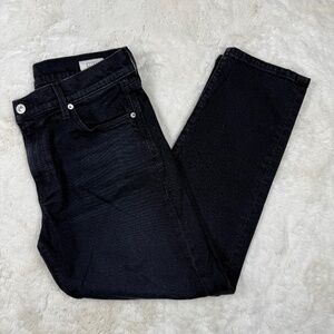 AYR The Stance Black Denim Women's Jeans Made in USA Cropped Mid Rise Size 29